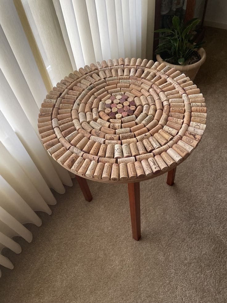 Unique Wine Cork Coffee Table Design