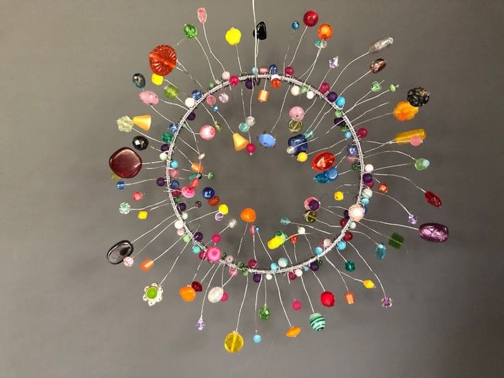 Vibrant Beaded Sunburst DIY Sun Catcher