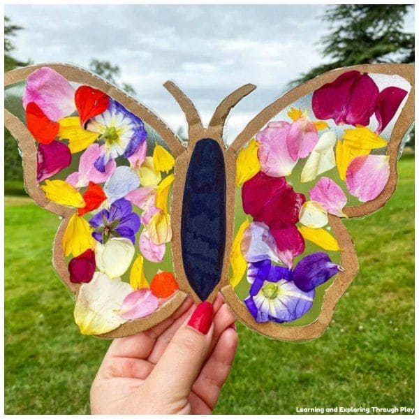 Vibrant Flower Butterfly Sun Catcher