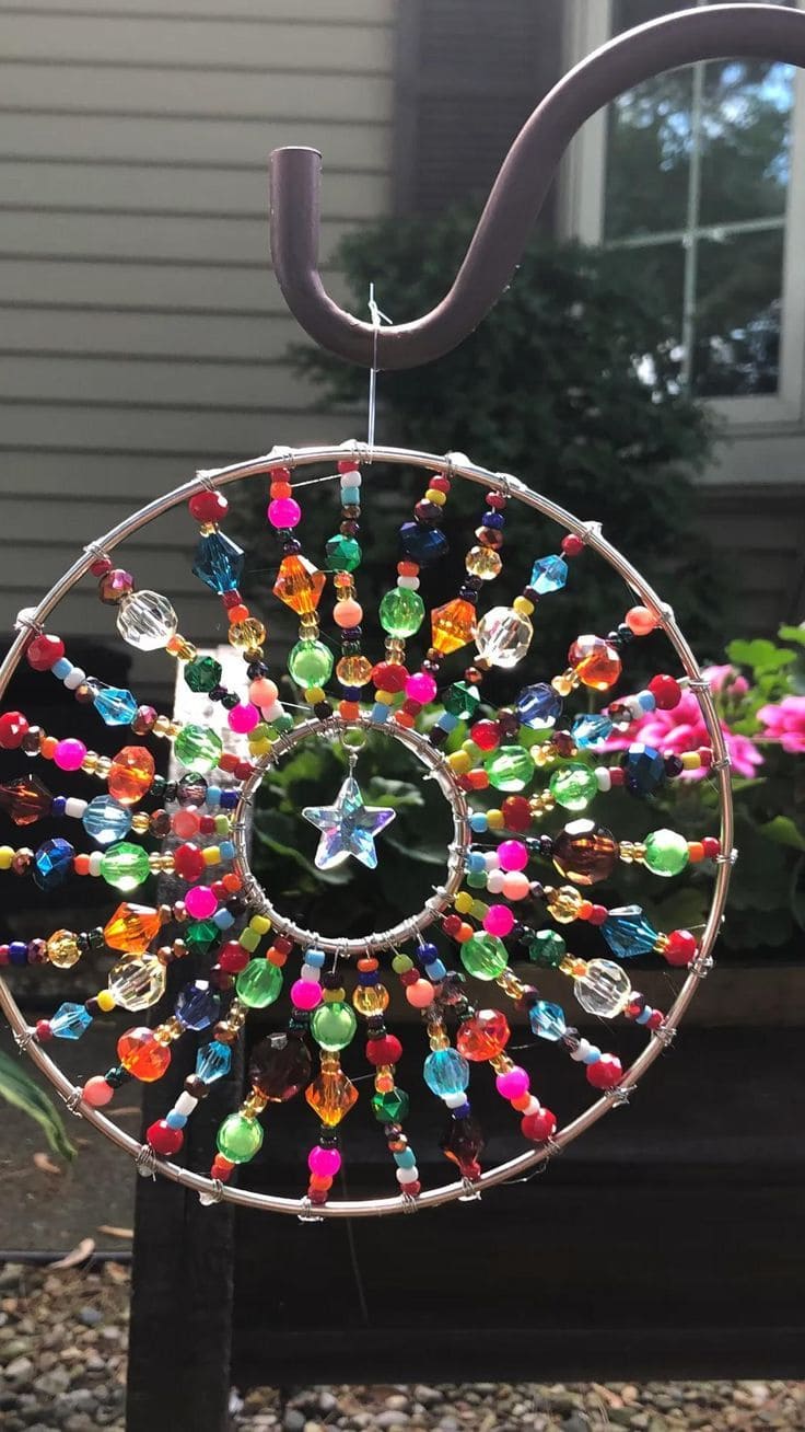 Vibrant Starburst Beaded Sun Catcher Magic