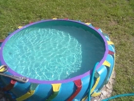 Vibrant Tire Pool for Outdoor Fun