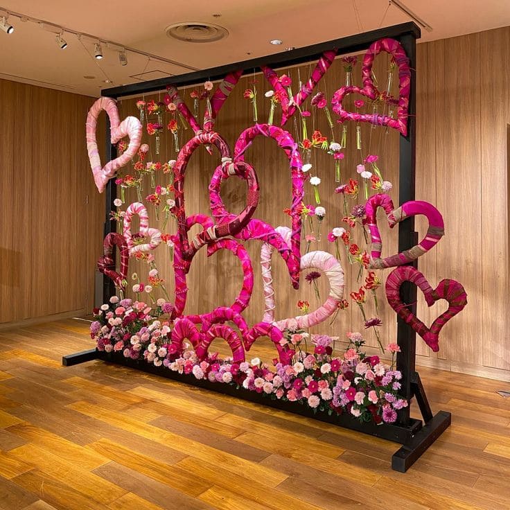 Vibrant Valentines Heart Wall Display