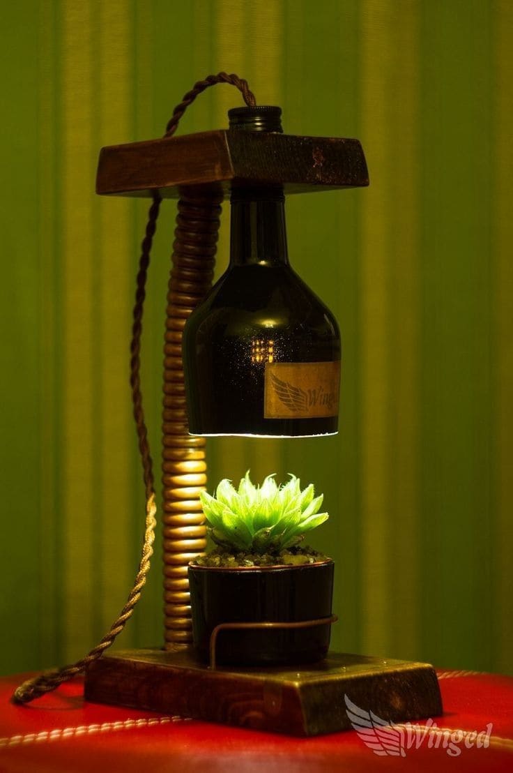 Whimsical Glass Bottle Table Lamp