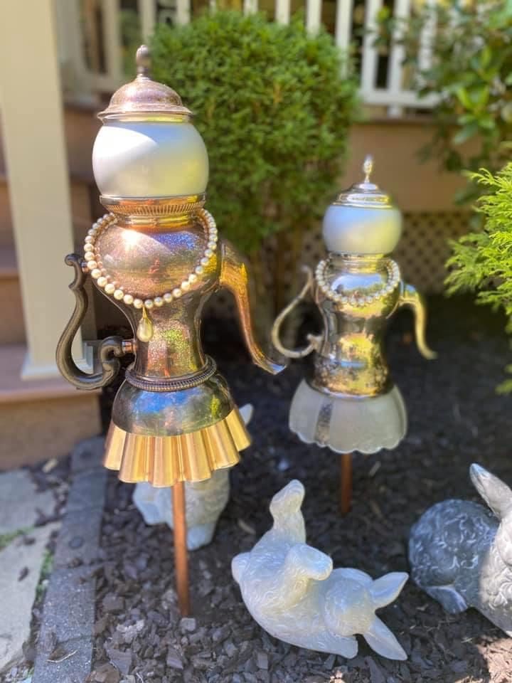 Whimsical Teapot Ladies for Garden Decor