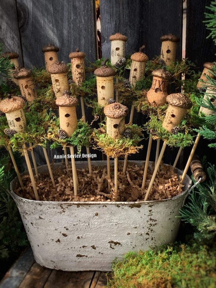 Wine Cork Birdhouse Garden