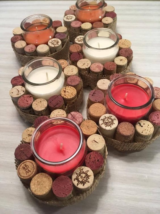 Wine Cork Candle Holders