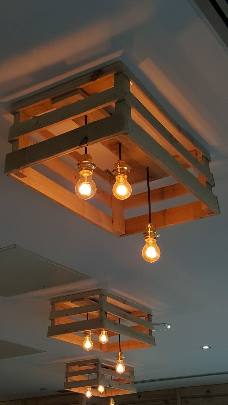 Wooden Crate Light Fixtures Idea