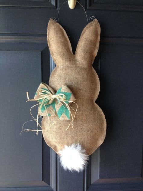 Adorable Burlap Bunny Door Hanger