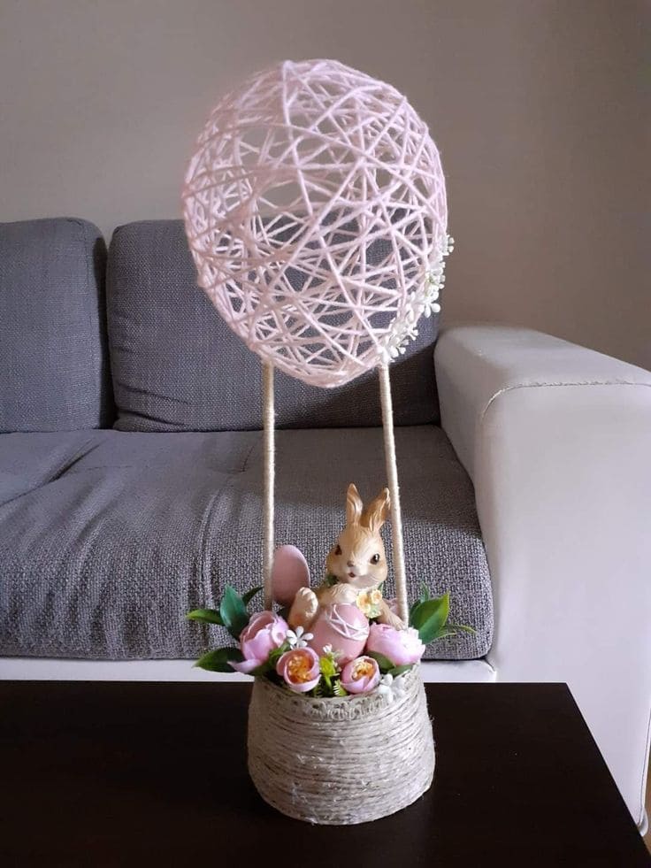 Charming Bunny Hot Air Balloon Centerpiece