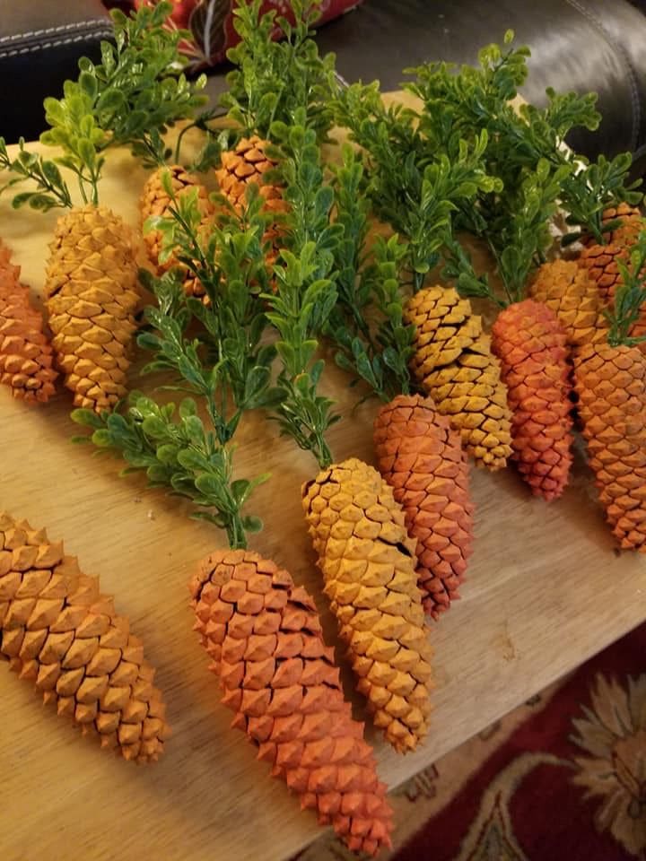 Charming Pinecone Carrot Creations for Easter