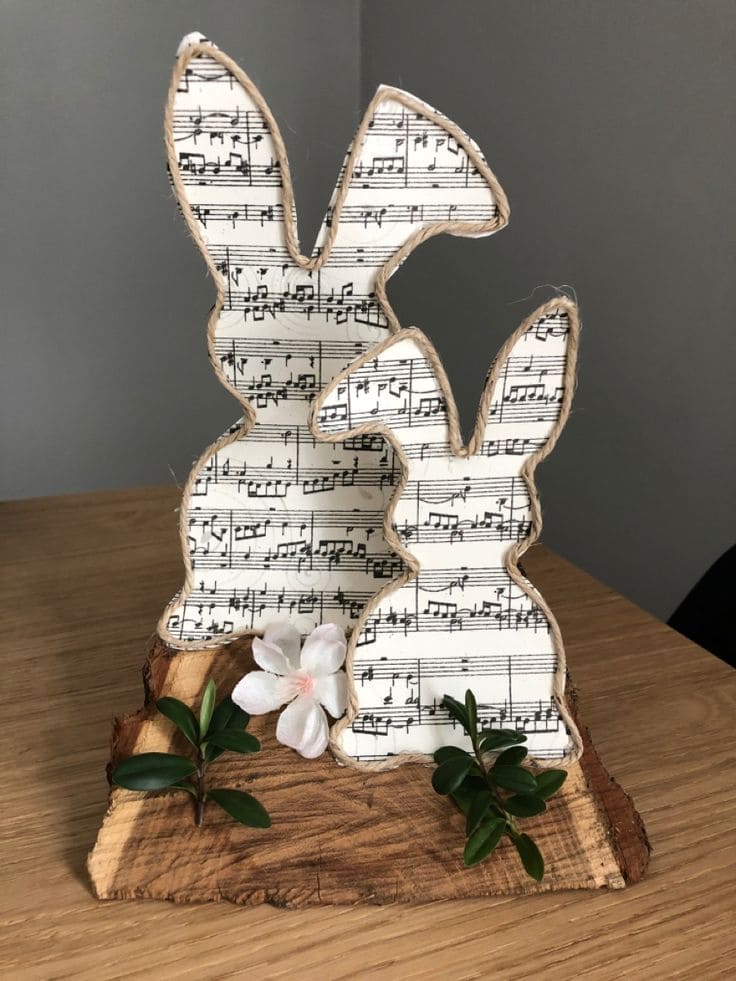 Charming Sheet Music Easter Bunnies