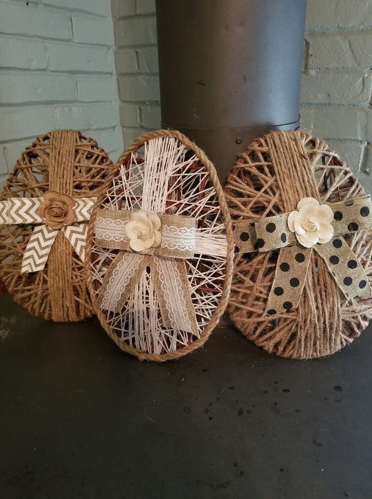 Charming Twine-Wrapped Easter Egg Decor