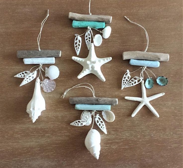 Delicate Driftwood and Seashell Ornaments