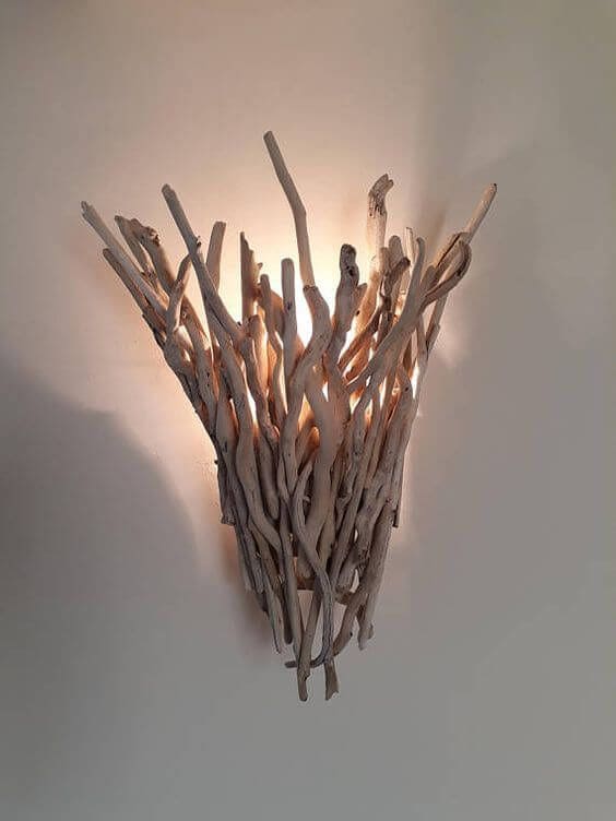 Enchanting Driftwood Wall Sconce Glow