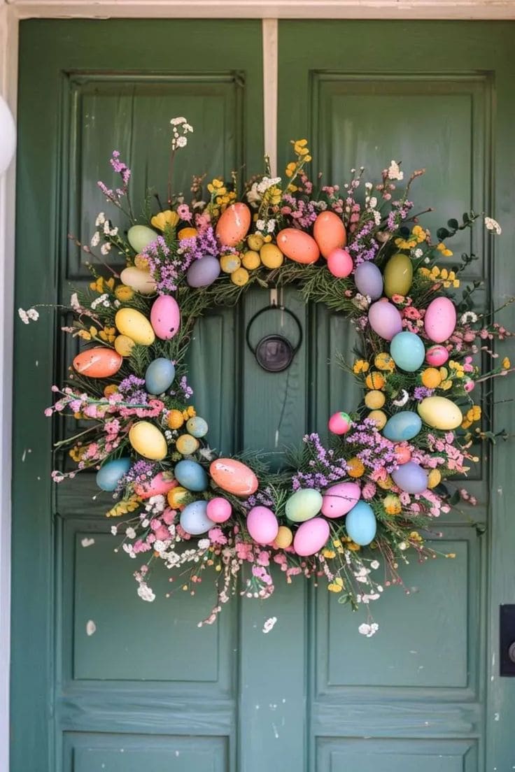 Vibrant Easter Egg Wreath of Joy