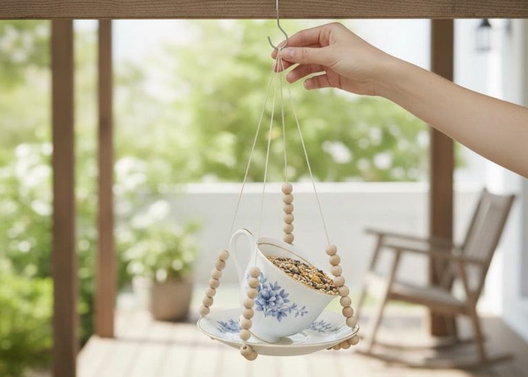 The Simple Teacup Bird Feeder I Made to Bring a Little More Nature Into Our Home