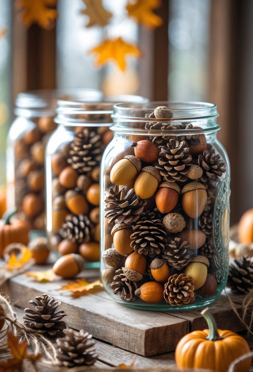 Acorn and Pinecone Mason Jar Fillers