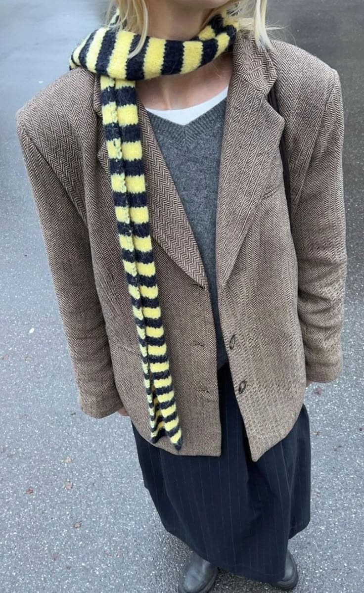 Bumblebee Skinny Striped Scarf