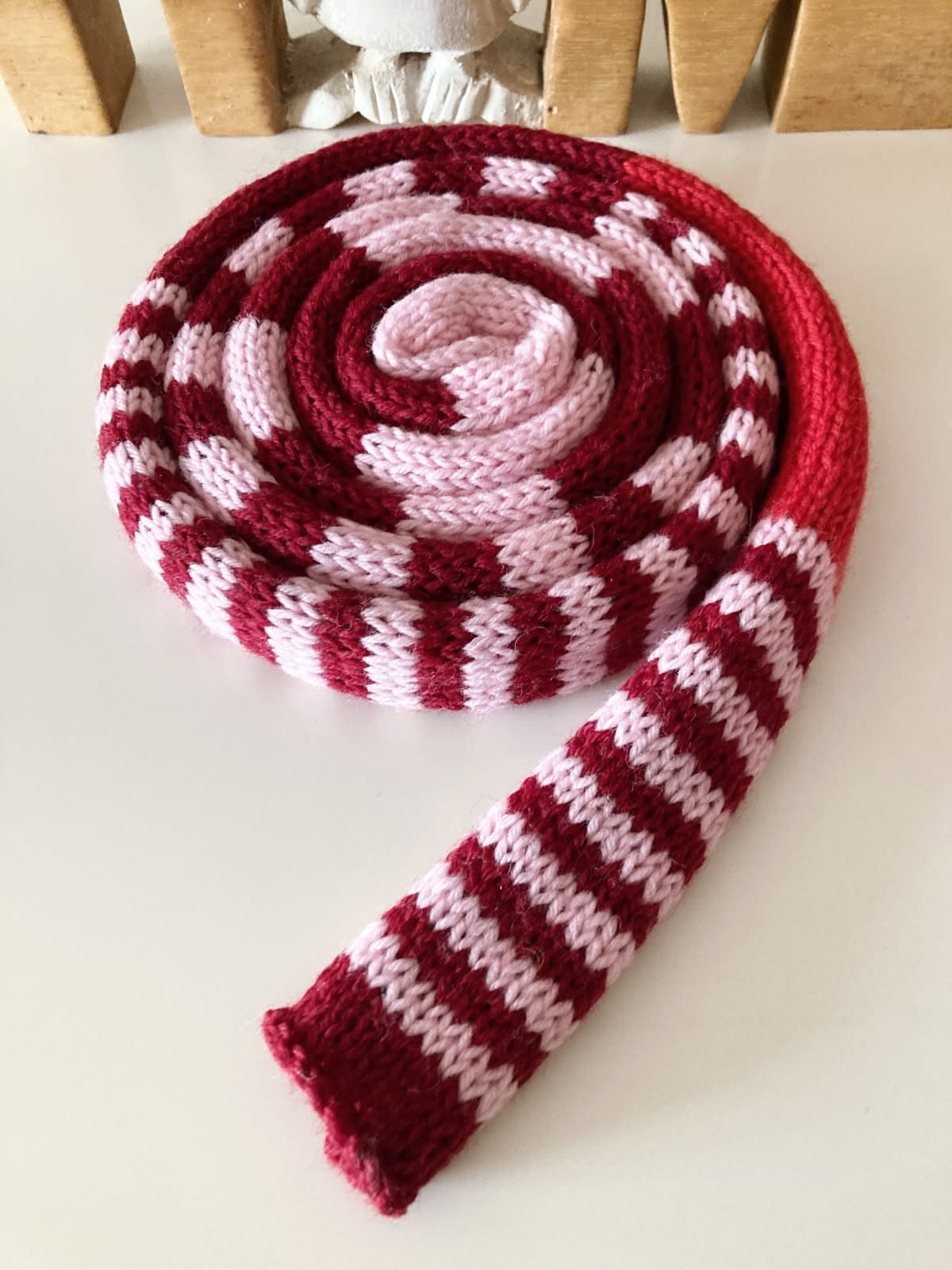Candy Cane Skinny Knit Scarf