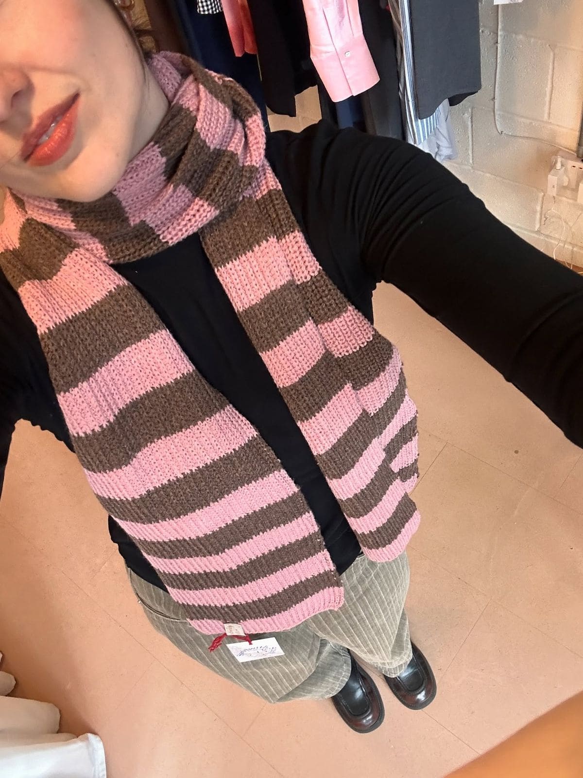 Chunky Rainbow Color-Block Ribbed Scarf