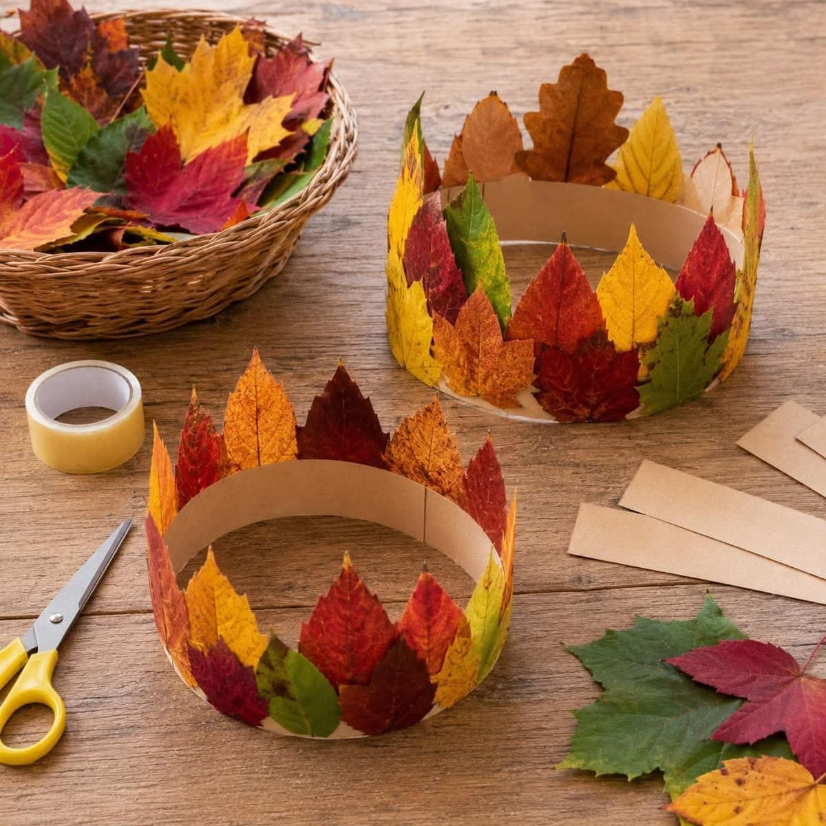 Colorful Autumn Leaf Crowns