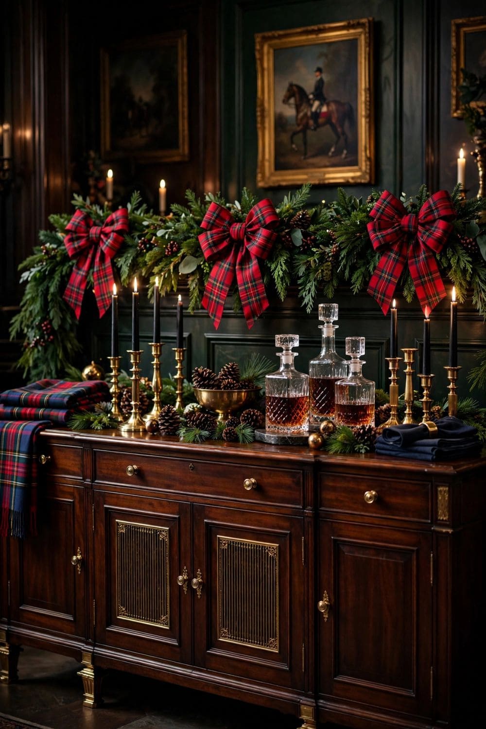 Dramatic Garland Buffet Sideboard Display