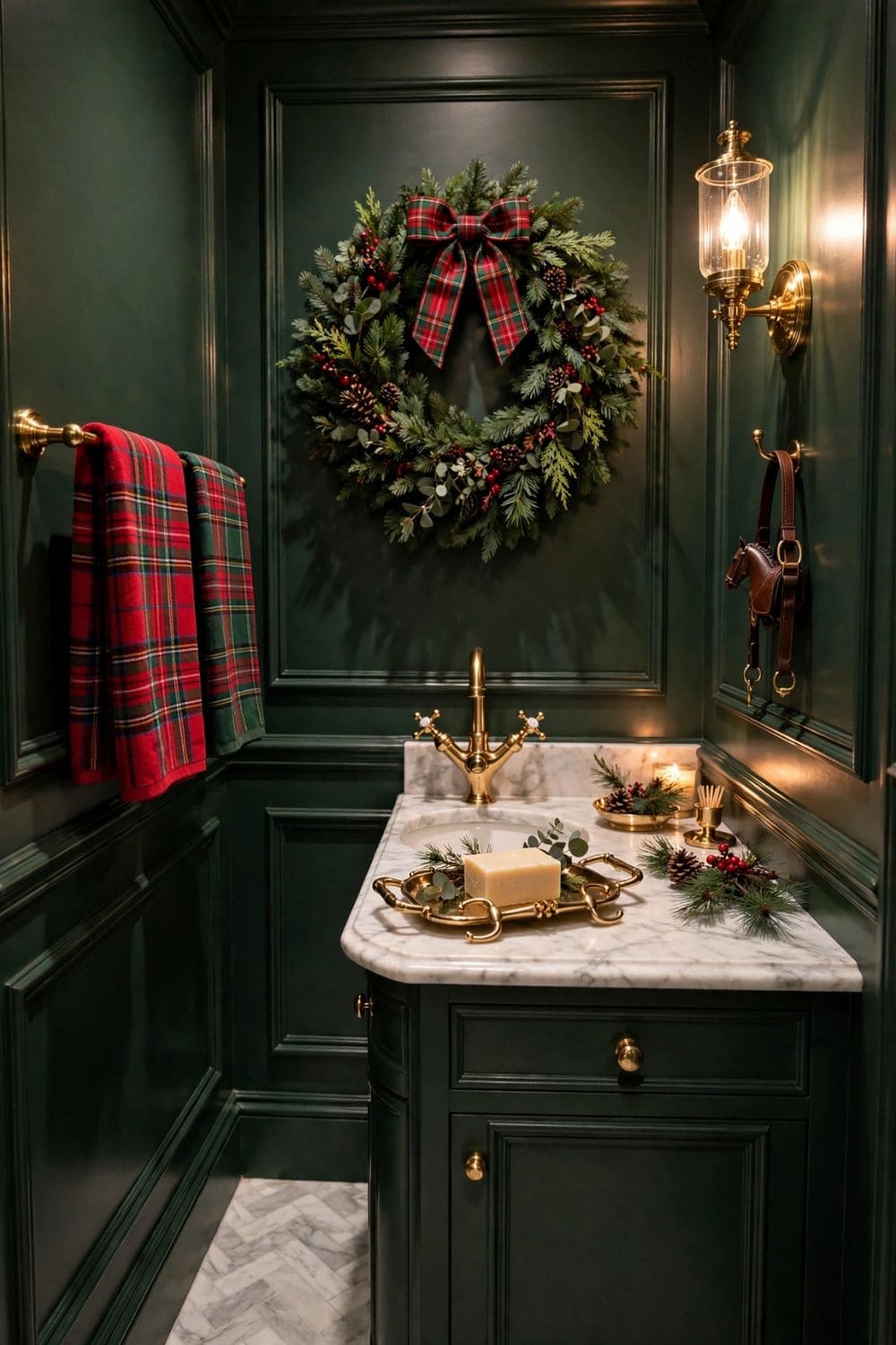 Equestrian Plaid Powder Room Refresh