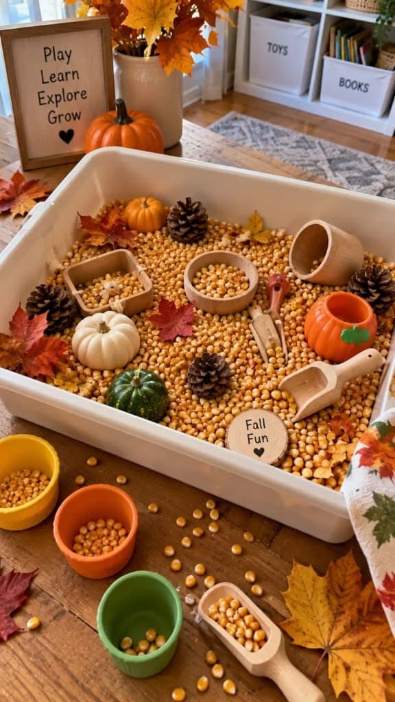 Fall Corn Sensory Bin