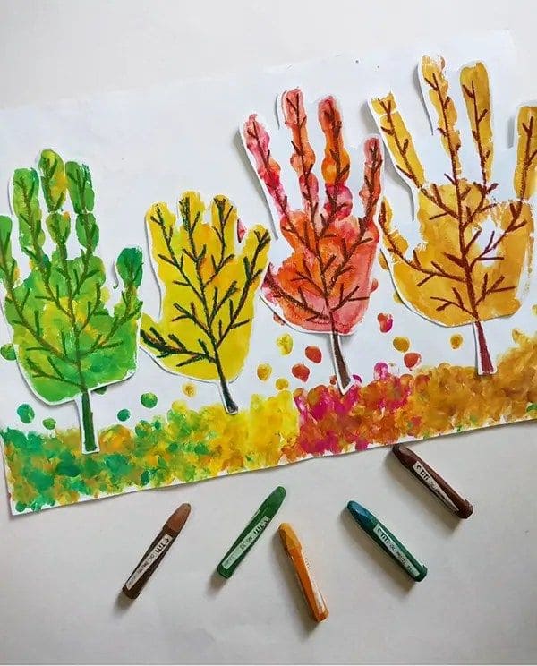 Fall Handprint Tree Painting