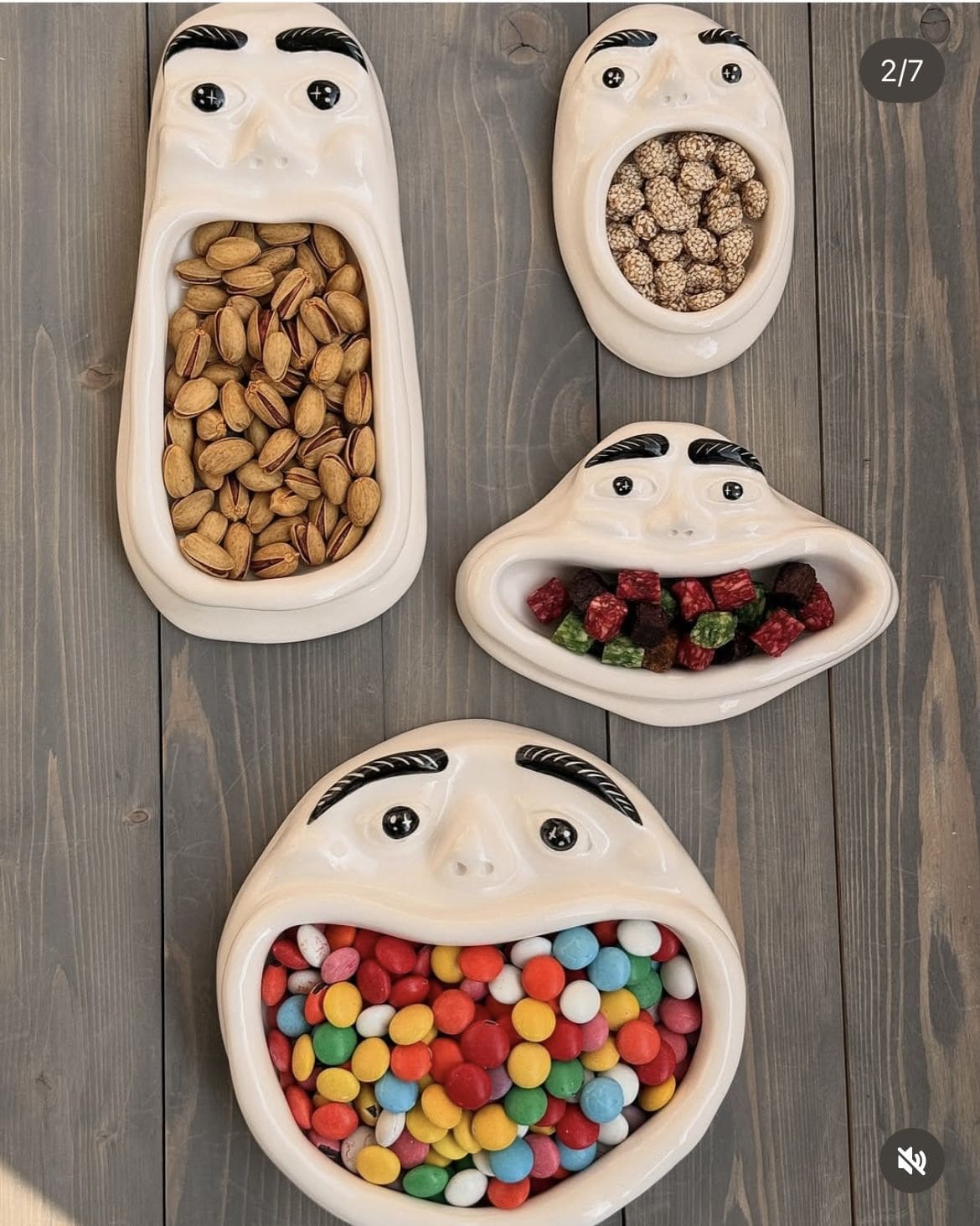 Funny Face Clay Snack Dishes