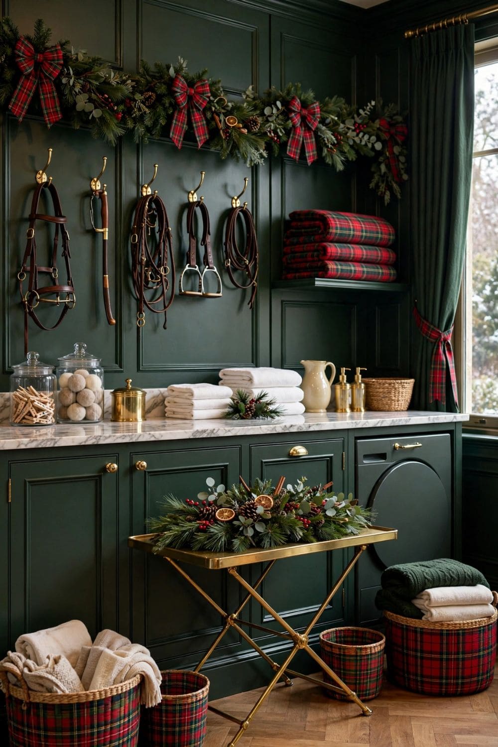 Heritage Plaid Luxury Laundry Room