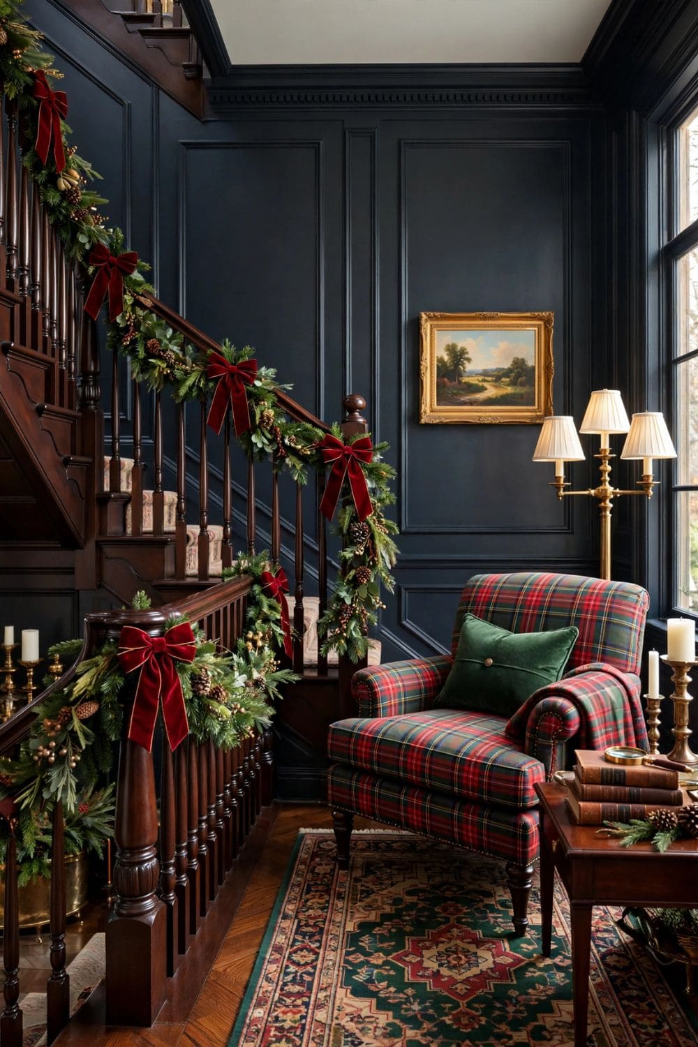 Landing Armchair Tartan Christmas Corner