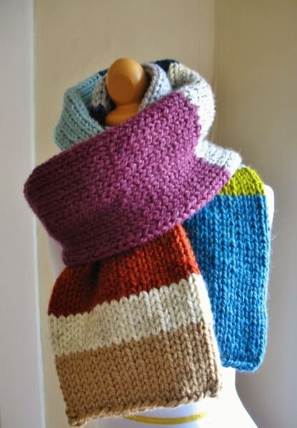 Playful Patchwork Color-Block Scarf