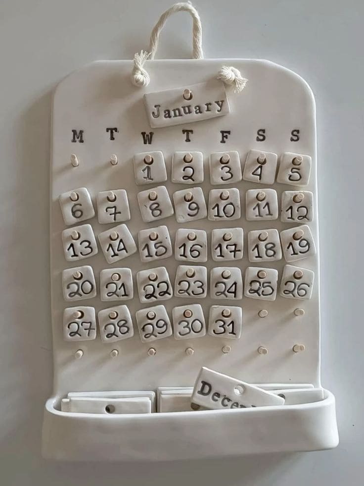 Reusable Clay Hanging Calendar