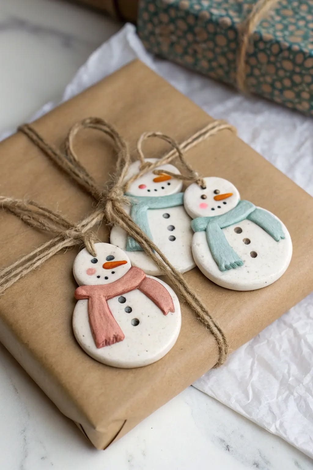 Snowman Clay Gift Tags