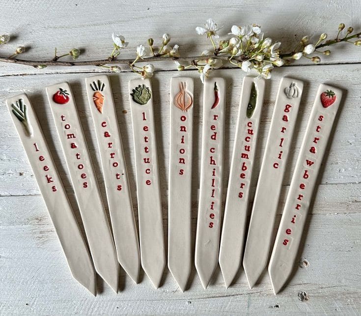 Vegetable Garden Clay Markers