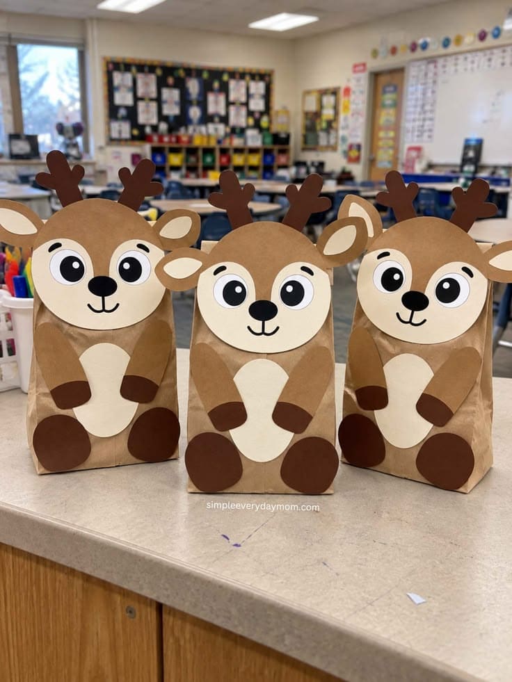 Adorable Reindeer Christmas Treat Bags