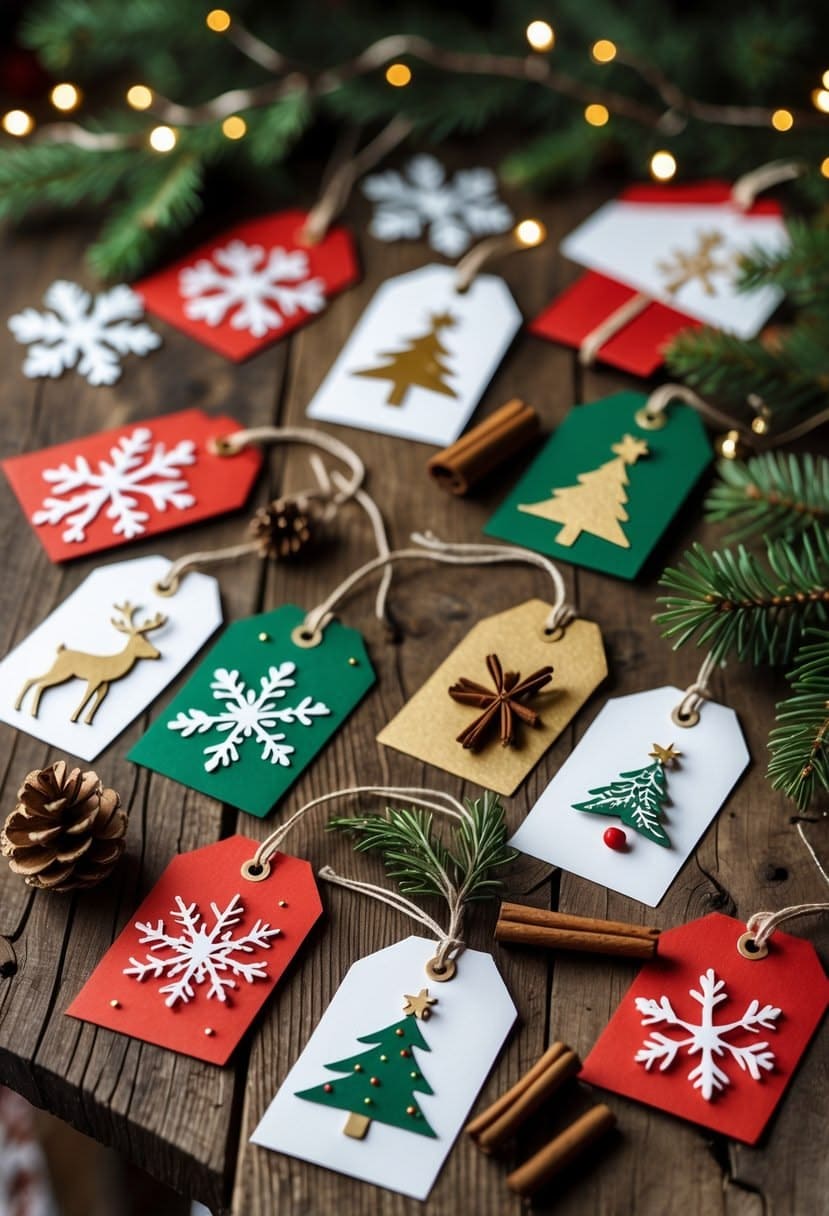 Colorful Christmas Paper Cutout Tags