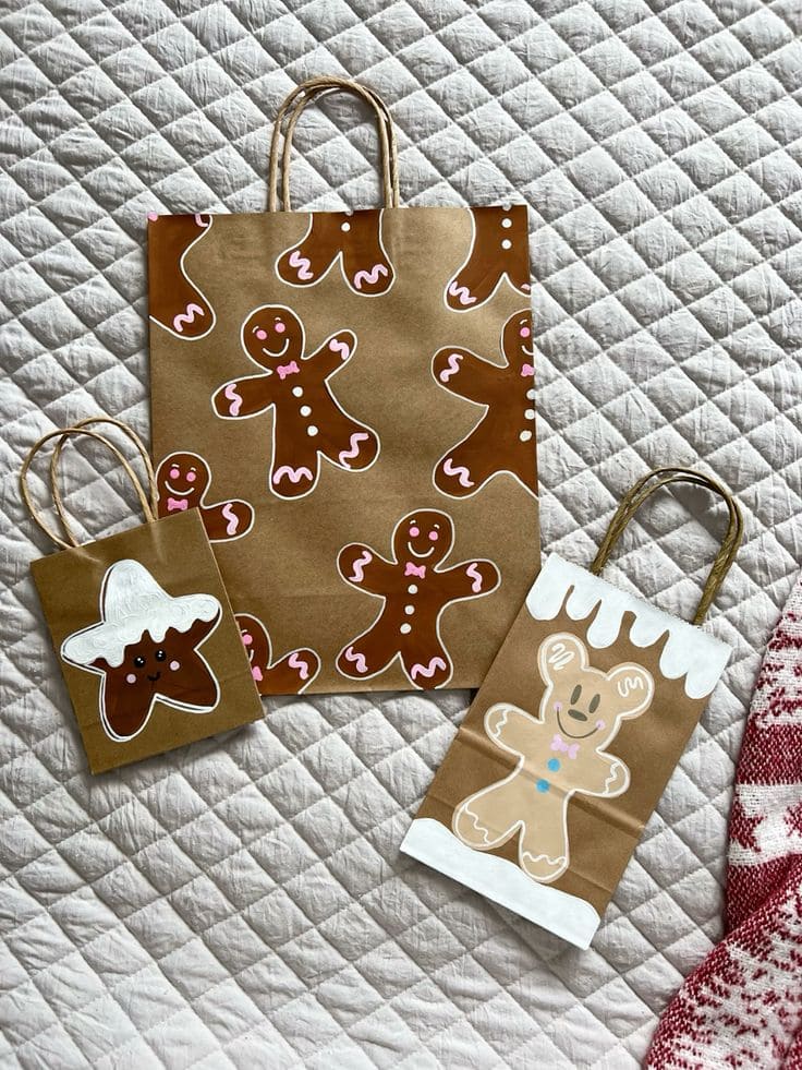 Cute Gingerbread Cookie Paper Bags