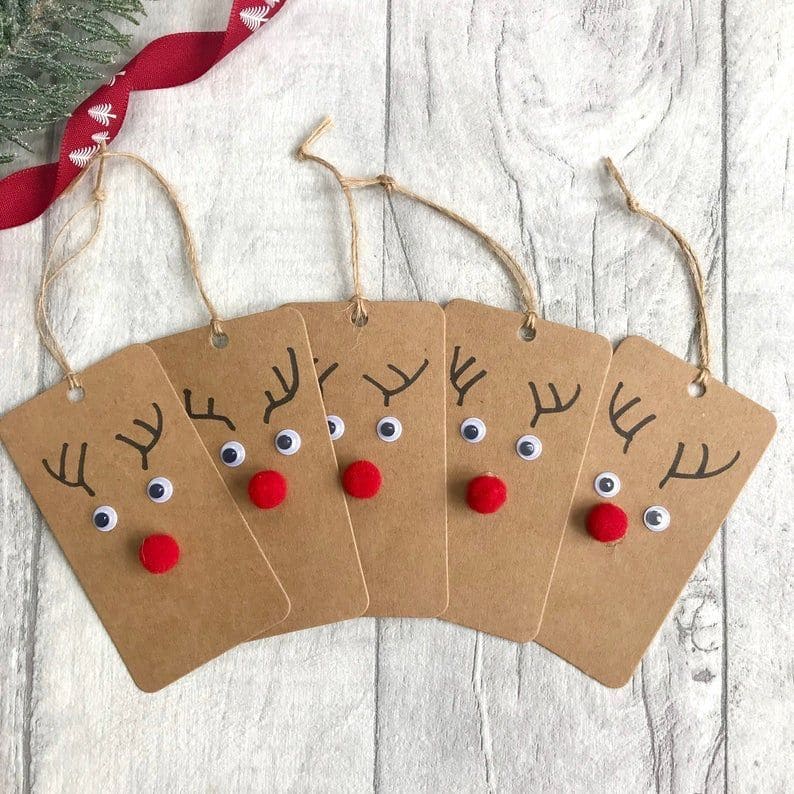 Cute Rudolph Reindeer Gift Tags