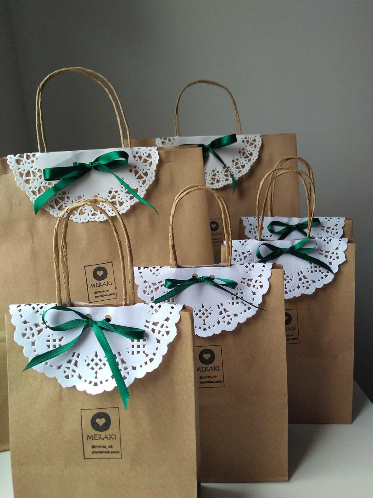 Elegant Doily Christmas Gift Bags