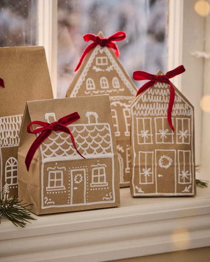 Gingerbread Cottage Christmas Treat Bags