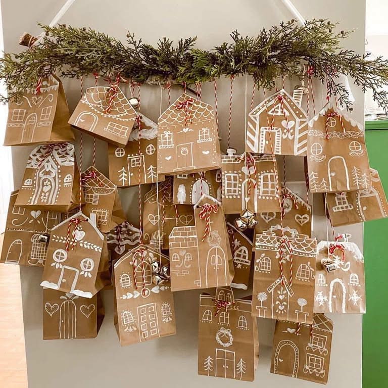 Gingerbread Village Christmas Paper Bags