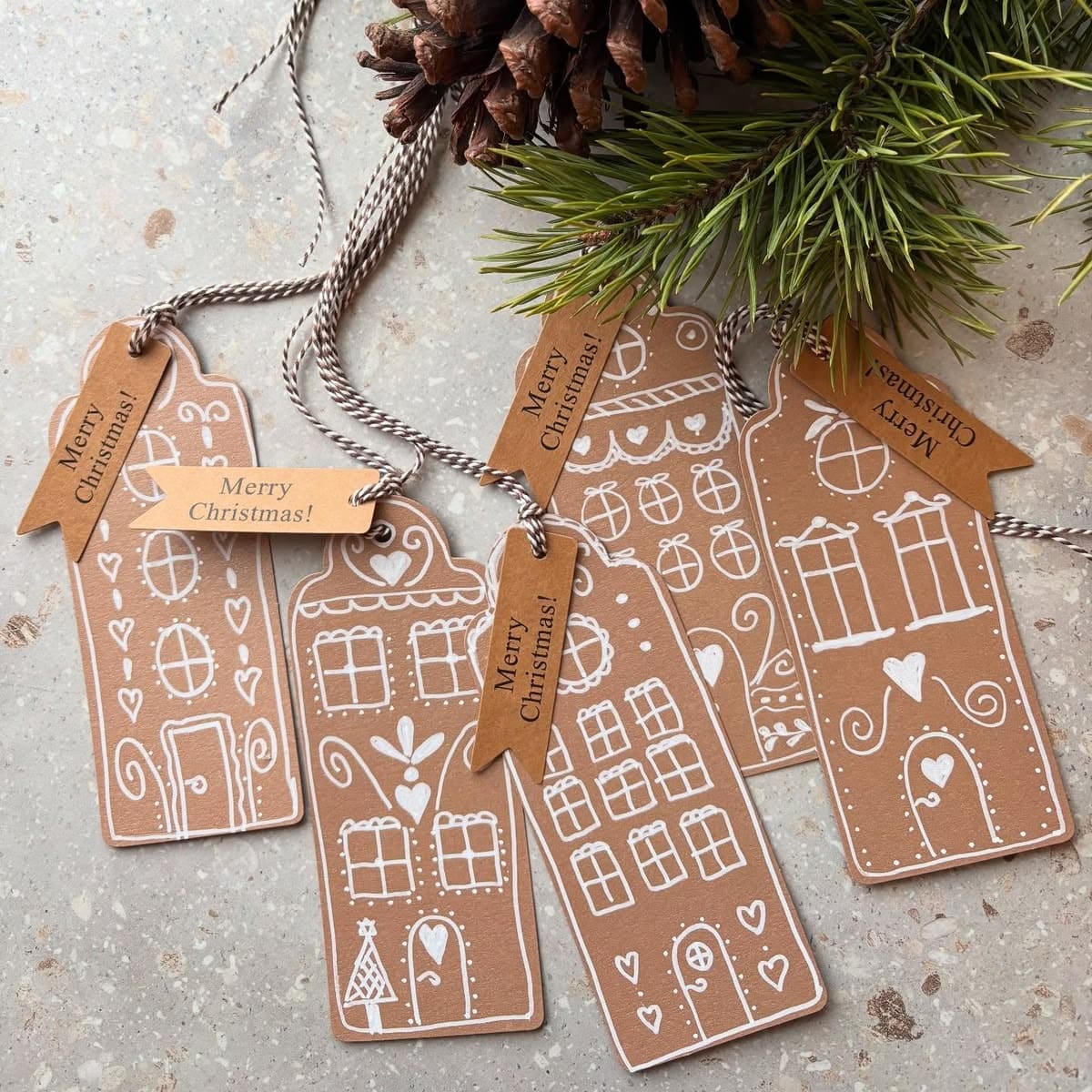 Handmade Gingerbread House Gift Tags