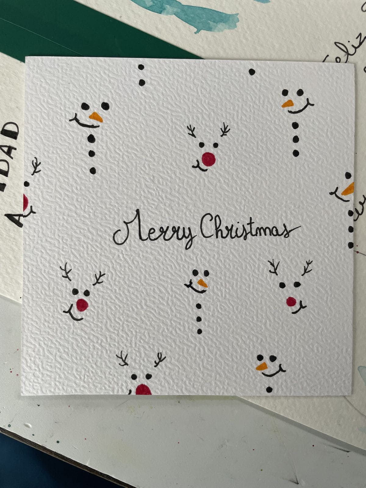 Playful Snowman and Reindeer Card