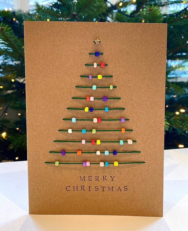 Rainbow Beaded Christmas Tree Design