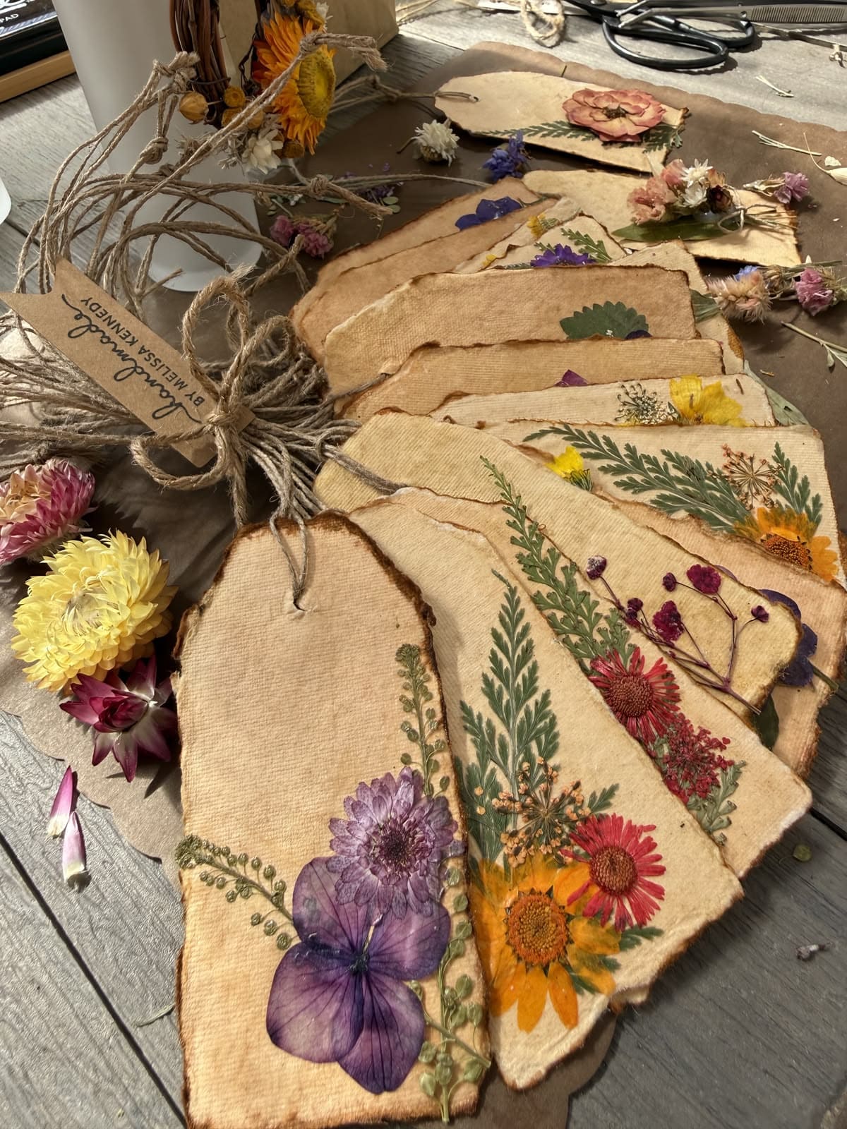 Rustic Pressed Flower Gift Tags