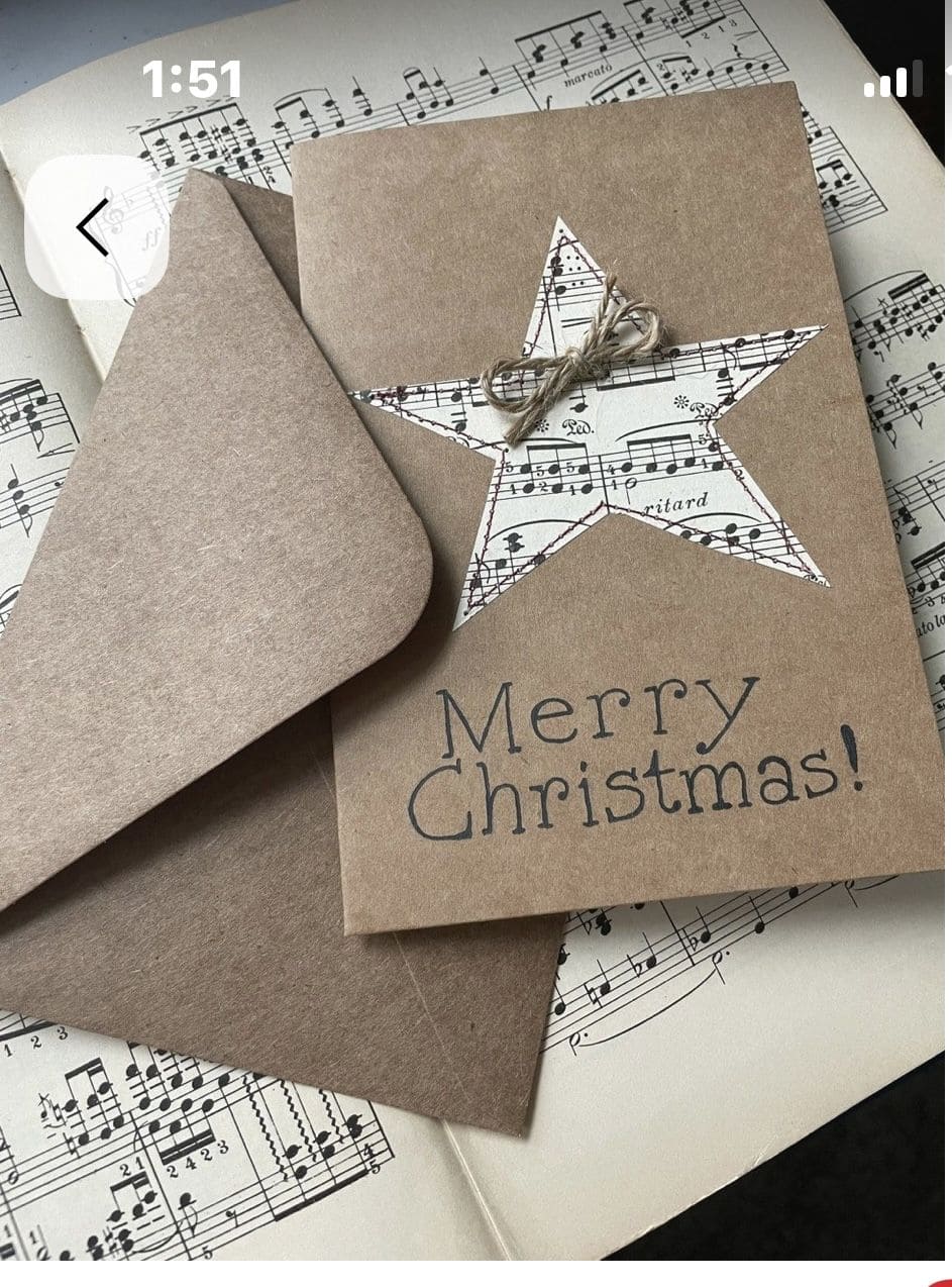 Rustic Sheet Music Star Card