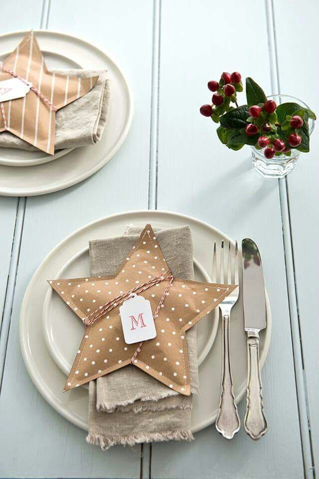 Rustic Star Shaped Christmas Favor Bags