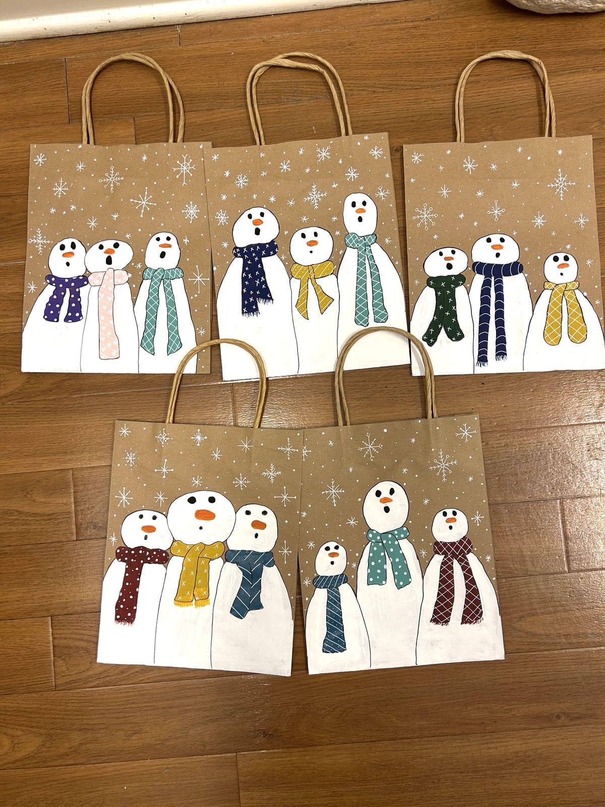 Snowy Christmas Snowman Gift Bags